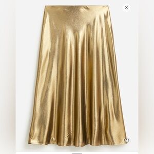 J. Crew Gwyneth Gold Lame Skirt